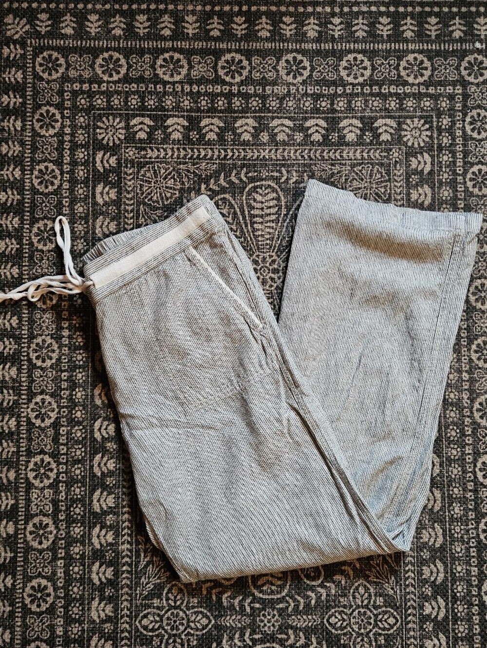 Caslon Black and White Pinstripe Linen Pant